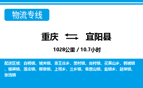 重庆到宜阳县专线物流公司-重庆到宜阳县货运公司